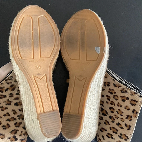 Gaimo karim leather calf hair leopard print wedges. Bohemian style size 8/38euro - Picture 8 of 11